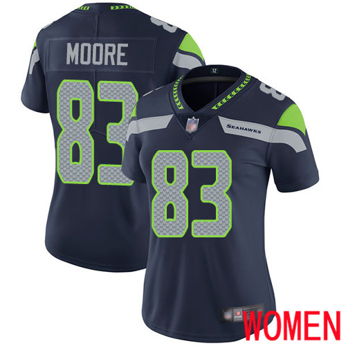 Seattle Seahawks Limited Navy Blue Women David Moore Home Jersey NFL Football #83 Vapor Untouchable->women nfl jersey->Women Jersey